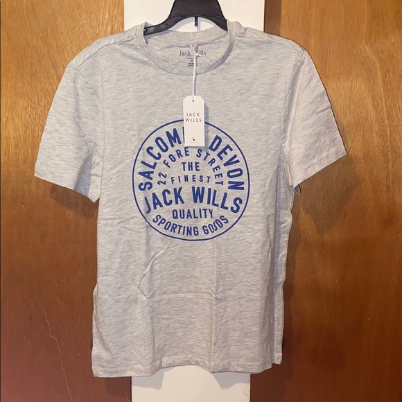 🩶💙🩶NWT Jack Wills Grey Short Sleeve Cotton T Shirt - Picture 1 of 7